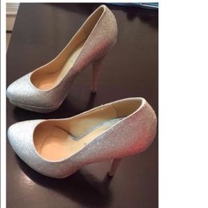 Silver sparkly high heels